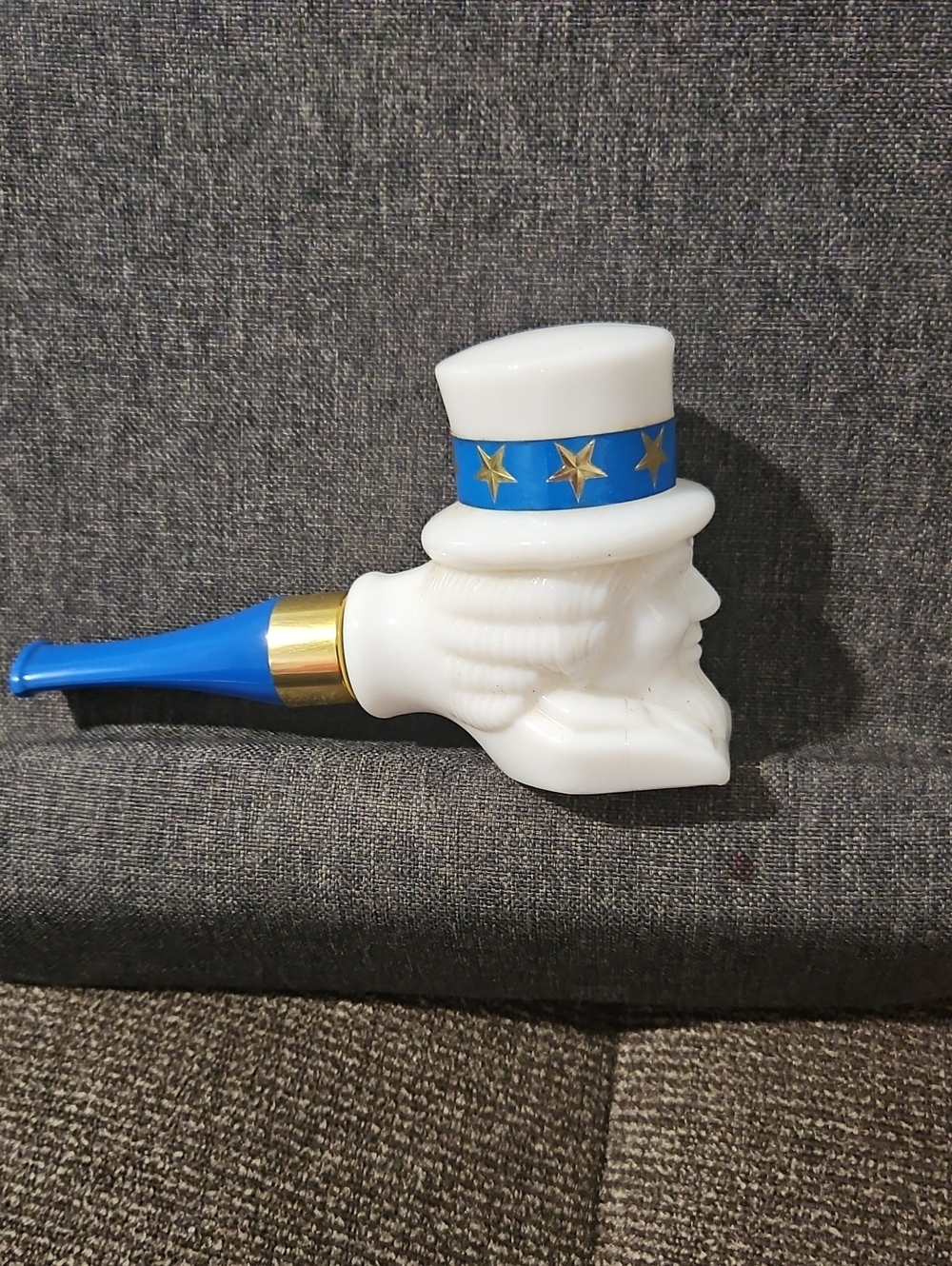Avon White Ceramic Uncle Sam Aftershave Bottle